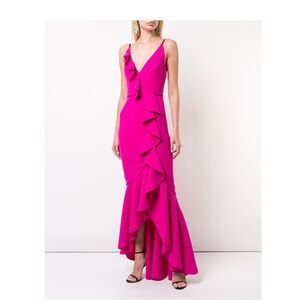 Marchesa Notte V-neck crepe gown. Size 12. New w/tags